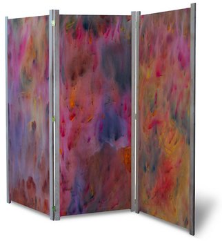Daniel Wend: 'heat wave', 2021 Furniture, Atmosphere. Original abstract art incorporated into a folding room divider partition. It makes a great artistic accent for any room and acts as a handy and portable space divider, artwork, and disguise for a messy corner ...