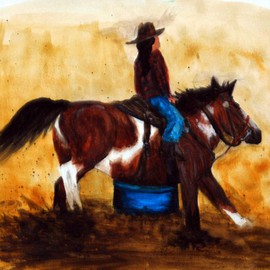 Wendy Goerl Artwork Ponys Turn, 2014 Watercolor, Western