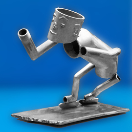 Wichert Van Engelen: 'Bocht 3 Skating sharp bend', 2015 Steel Sculpture, Figurative. Artist Description:                       www. frozensteel. nl