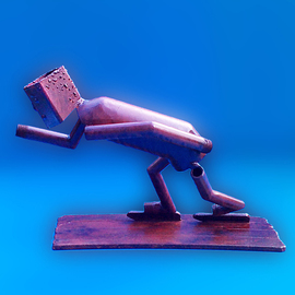 Wichert Van Engelen: 'The Bend, iceskating', 2014 Steel Sculpture, Figurative. Artist Description:             www. frozensteel. nl