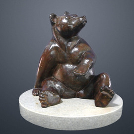 Willem Botha: 'little bear', 2021 Bronze Sculpture, Animals. Artist Description: Sculpture Bronze on Stone.  Little Bear.  These sculptures have an Limited Edition of 14, and there are still 13 available.  Bronze.  Size 24,9WX21,8HX24,9Dcm.  Ships in a box...