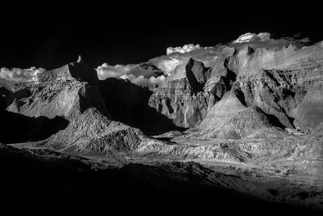 George Wilson  'Norbeck Pass Badlands NP', created in 2016, Original Photography Black and White.