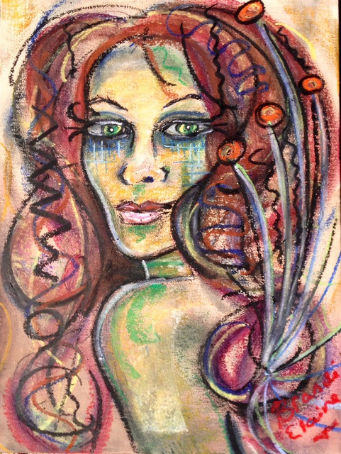 Artist Brandi Smith. 'Angelica' Artwork Image, Created in 2014, Original Pastel. #art #artist