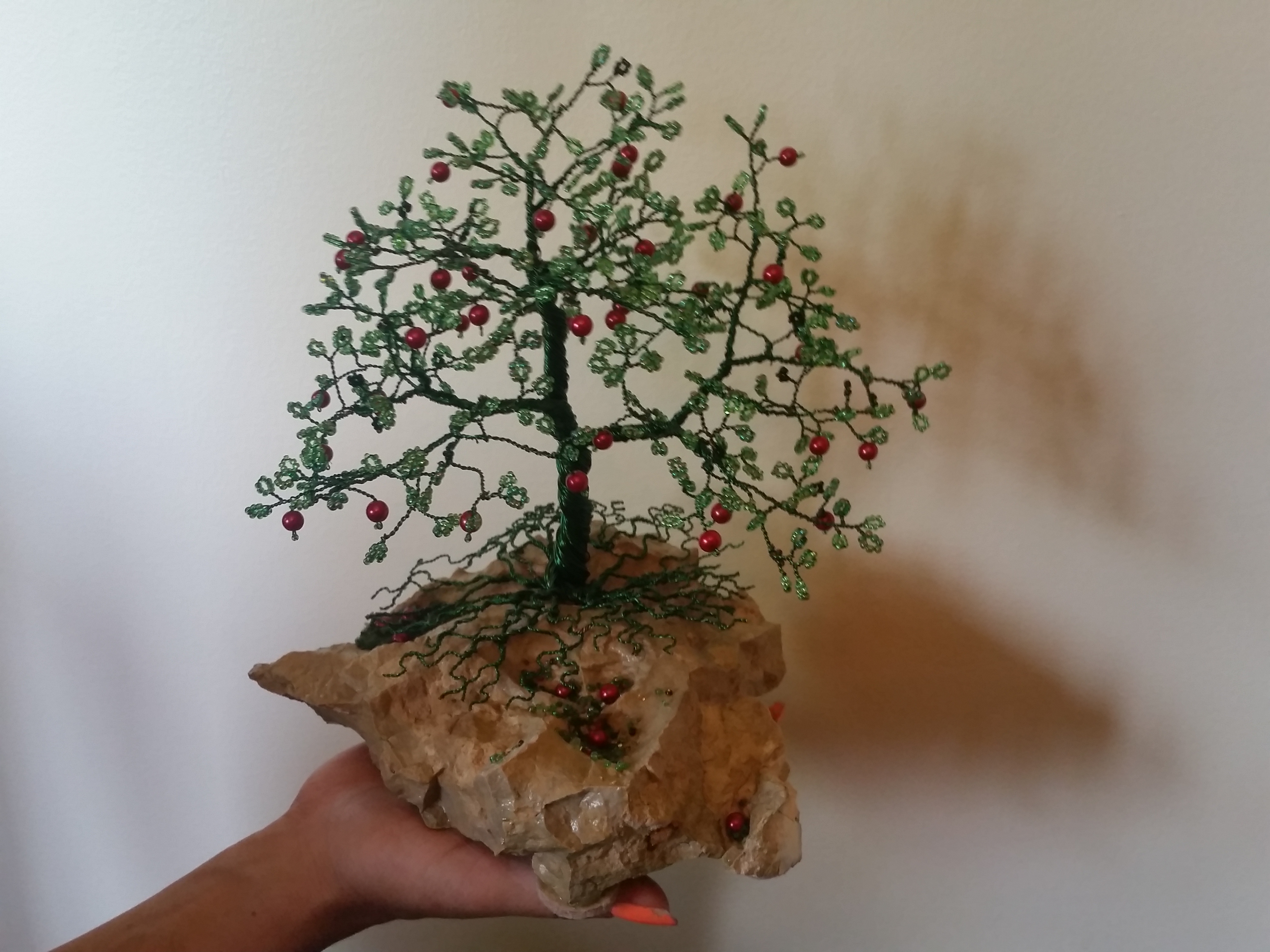 Beaded Wire Tree Bonsai Green Other Sculpture Type By Ana Wezeman Absolutearts Com