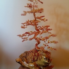 Ana Wezeman: 'beaded wire tree bonsai orange', 2018 Other Sculpture, Trees. Artist Description: Beaded Wire Tree Bonsai Sculpture 12 H X 8 W X 6 DOrange Yellow Gold Glass Beads with Orange, Gold and Rose Gold Copper Wire and Driftwood BaseBeads 2. 3 mm Orange Gold Seed BeadsCopper Wire 20, 22 24 Gauge - Approx. 350 ftNatural Driftwood ...