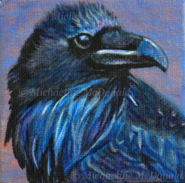 Artist Michaeline Mcdonald. 'Blue Raven' Artwork Image, Created in 2012, Original Pastel. #art #artist