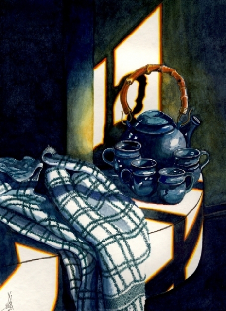 Artist Wm Kelly Bailey. 'Afternoon Tea' Artwork Image, Created in 2008, Original Painting Acrylic. #art #artist