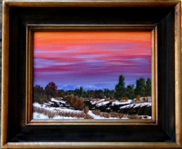 Artist Wm. Kelly Bailey. 'Southwest Winter Evening' Artwork Image, Created in 2011, Original Painting Acrylic. #art #artist