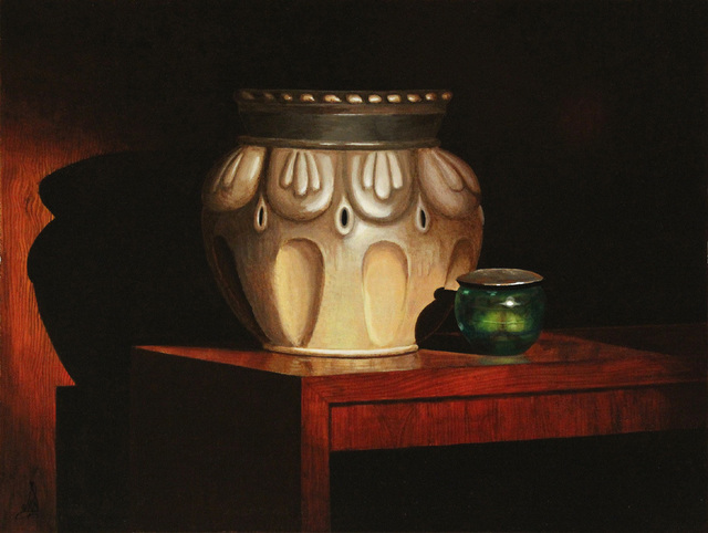 Wm Kelly Bailey  'Two Handmade Pots', created in 2013, Original Painting Acrylic.