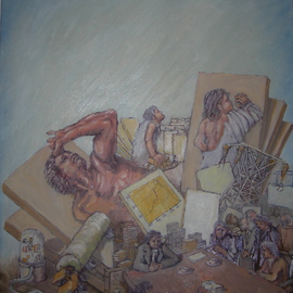 Wendy Lippincott: 'Enron Board Meeting', 2011 Oil Painting, Activism. Artist Description:  Business, Enron, Corruption   ...