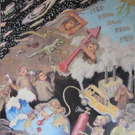Wendy Lippincott: 'In The Year 2155', 2013 Oil Painting, Ecological. Artist Description:  Doomsday, Evolution, Destruction            ...