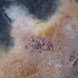 Wendy Lippincott: 'Origin of the Constellations', 2015 Oil Painting, Ethereal. Artist Description:  figures, Universe, Galaxy, astronomy                     ...