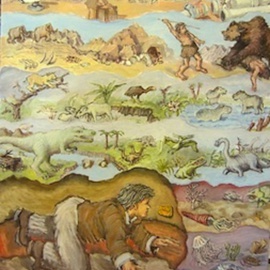 Wendy Lippincott: 'Rock of Ages', 2012 Oil Painting, Visionary. Artist Description:  Geology, Paleontology, Epochs     ...