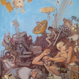Wendy Lippincott: 'babel', 2020 Oil Painting, Communication. Artist Description: Communications Breakdown...