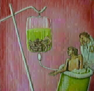 Wendy Lippincott: 'disease', 2019 Oil Painting, Science. Representation of Disease, Sickness, CoronaVirus, Medicine, Testtube, Virus, Corona, Suffering...