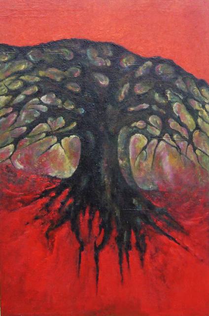 Wojtek Kowalski  'Red Tree', created in 2003, Original Pastel.