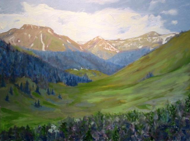 Henry Woody Lindenmeyr  'CB Side Of West Maroon Pass', created in 2005, Original Painting Oil.
