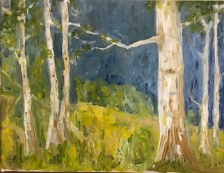 Henry Woody Lindenmeyr: 'aspen study', 2020 Oil Painting, . Aspens in the rocky mt summer. ...