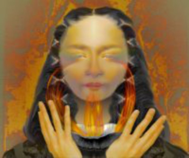 Honora Aere  'A Fire Spell', created in 2002, Original Computer Art.