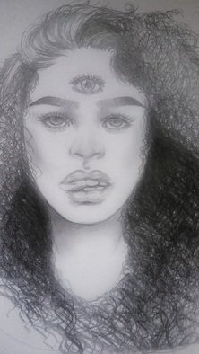 Crystal Davis: 'third', 2017 Pencil Drawing, Mystical. Third eye...