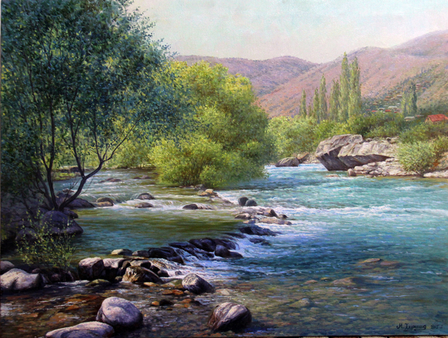 Xurshid Ibragimov  'Humson', created in 2015, Original Painting Oil.