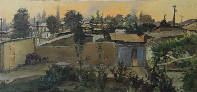 Xurshid Ibragimov  'Sunset', created in 2008, Original Painting Oil.