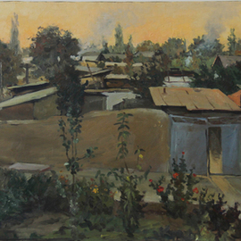 Xurshid Ibragimov: 'Sunset', 2008 Oil Painting, Other. Artist Description:  sunset   ...