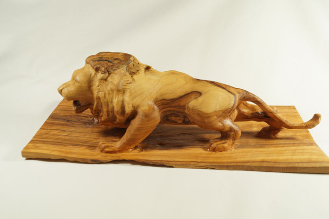 Kir Asariotis  'Lion Olive ', created in 2015, Original Sculpture Wood.