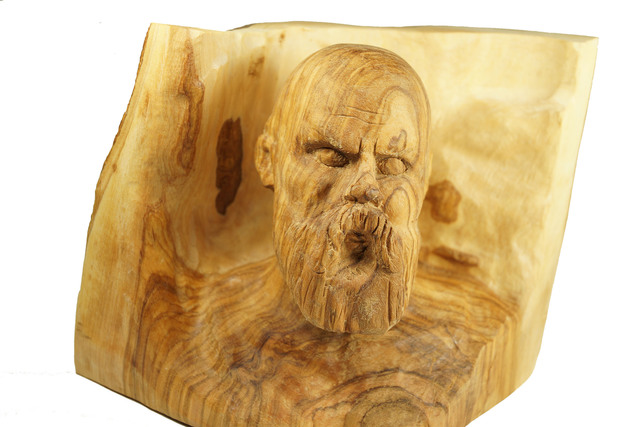 Kir Asariotis  'Socrates', created in 2014, Original Sculpture Wood.