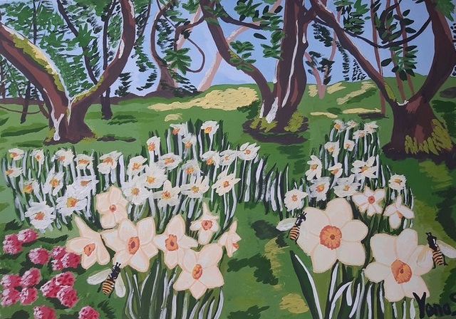 Artist Yana Syskova. 'Daffodil Glade' Artwork Image, Created in 2020, Original Painting Other. #art #artist