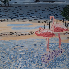 flamingo couple By Yana Syskova