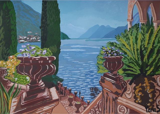 Yana Syskova  'Mediterranean Lake', created in 2020, Original Painting Other.