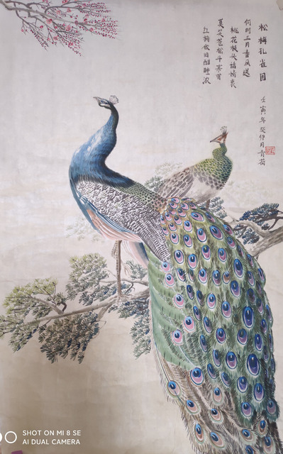 Artist Qinghe Yang. 'Peacock Chinese Painting' Artwork Image, Created in 2022, Original 绘画墨水. #art #artist