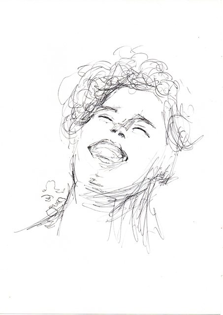 Artist Yani Maratus Solihat. 'Laugh' Artwork Image, Created in 2018, Original Drawing Pen. #art #artist