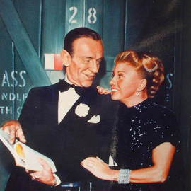 Yordan Enchev: 'Portrait of Fred Astaire and Ginger Rogers', 1996 Oil Painting, Famous People. Artist Description:  Original oil painting. Size shown is approximate....
