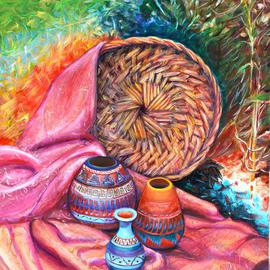 Yelena Rubin: 'Still Life With Indian Pottery', 2011 Acrylic Painting, Still Life. Artist Description:  This painting done in acrylic on canvas, bright in colors with great details and textures. Every artwork is done using the best grade paints and materials giving you beautiful paintings with textured, vibrant and rich colors. It is an authentic work of art, for beginning art collectors as ...