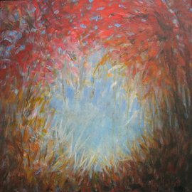Yeoun Lee: 'Autumn Fire', 2011 Acrylic Painting, nature. 