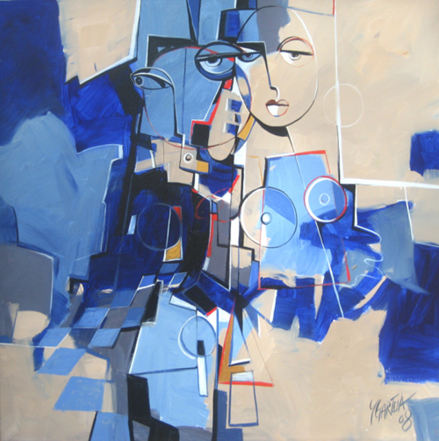 Paul Ygartua  'Man And Woman ', created in 2008, Original Painting Acrylic.