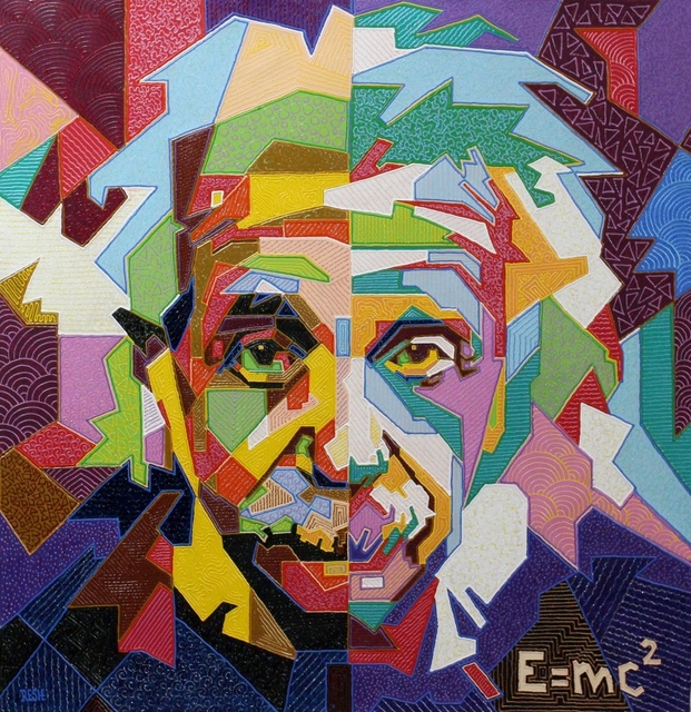 Artist Yosef Reznikov. 'Albert Einstein' Artwork Image, Created in 2019, Original Painting Other. #art #artist