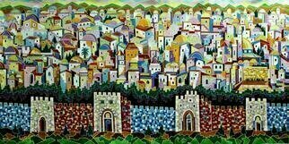 Yosef Reznikov: 'compos 34 old jerusalem', 2021 Mixed Media, Judaic. Jerusalem in painting.Jerusalem remains a favorite subject of painting today  many Israeli and foreign artists have managed to realistically or symbolically express the peculiar beauty and special color of the Holy City. This topic is very close to us. We have completed a significant number of paintings on this ...