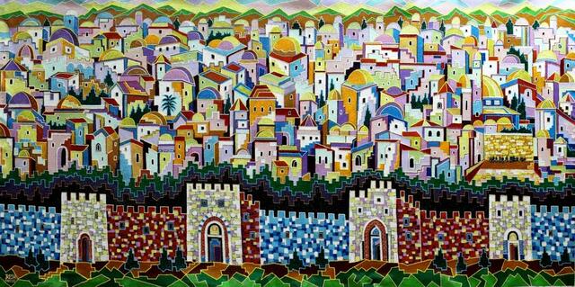 Yosef Reznikov  'Compos 34 Old Jerusalem', created in 2021, Original Painting Other.