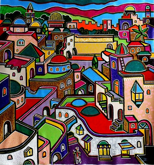Yosef Reznikov  'Composition Jerusalem', created in 2020, Original Painting Other.