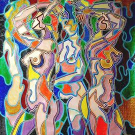Yosef Reznikov: 'graces', 2019 Acrylic Painting, Erotic. Artist Description: FEMALE IMAGE.  In art, there are eternal themes.  One of them is the theme of women.  Every era has its own ideal of a woman.  The whole history of mankind is reflected in the way people saw a woman.Female character has always attracted special attention of artists.  ...