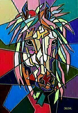Yosef Reznikov: 'portrait of a horse', 2021 Mixed Media, Animals. Figurative abstraction.There is no clear consensus on the definition, types, or aesthetic meaning of abstract art. Picasso thought there was no such thing at all. Some art historians believe that all art is abstract - because, for example, no painting can count on being anything more than a rough summary...