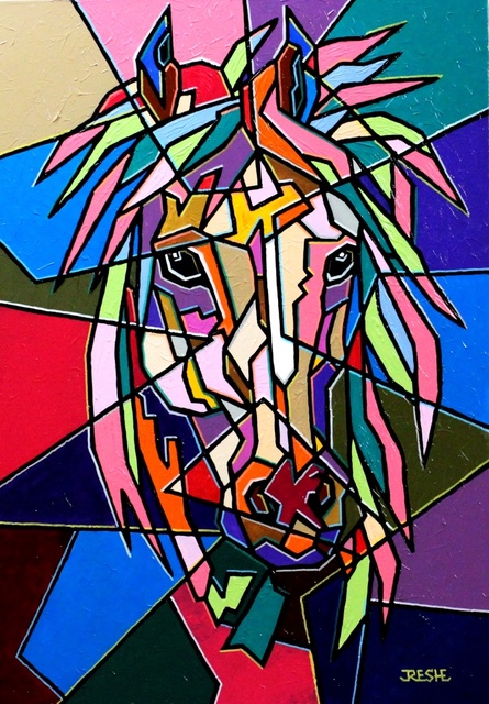 Yosef Reznikov  'Portrait Of A Horse', created in 2021, Original Painting Other.