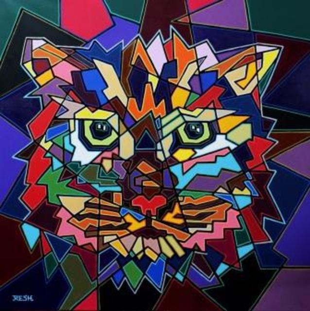 Yosef Reznikov  'Portrait Of Cat', created in 2021, Original Painting Other.