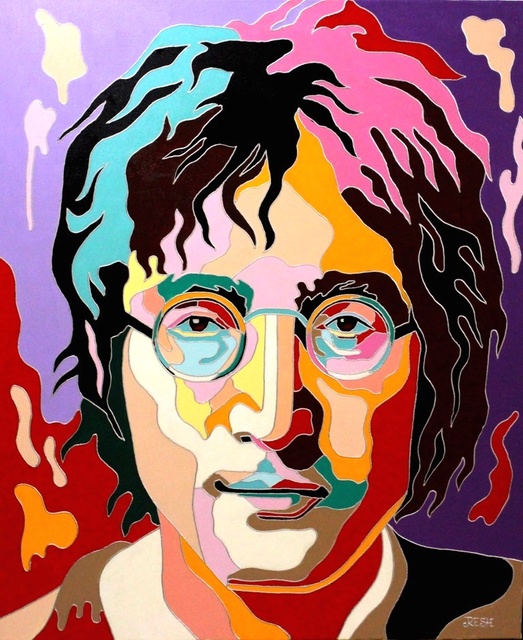 Artist Yosef Reznikov. 'Portrait Of John Lennon' Artwork Image, Created in 2020, Original Painting Other. #art #artist