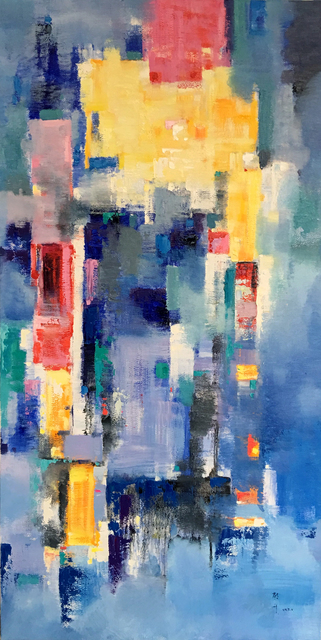 Jinsheng You  'Cityscape Abstract 256', created in 2019, Original Pastel Oil.