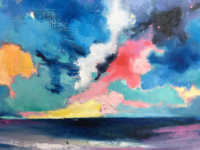 Artist Jinsheng You. 'Cloudy Sky 225' Artwork Image, Created in 2017, Original Painting Oil. #art #artist