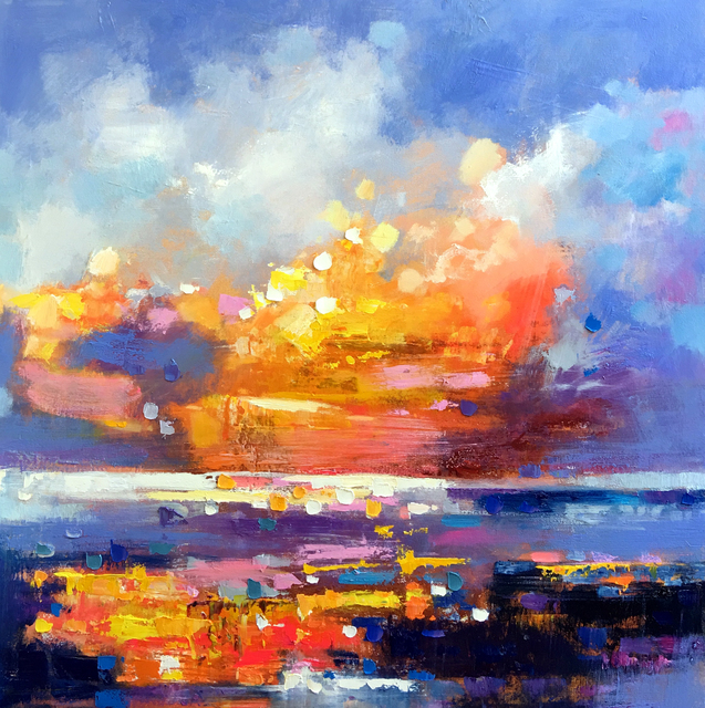 Artist Jinsheng You. 'Colorful Sky 548' Artwork Image, Created in 2019, Original Painting Oil. #art #artist